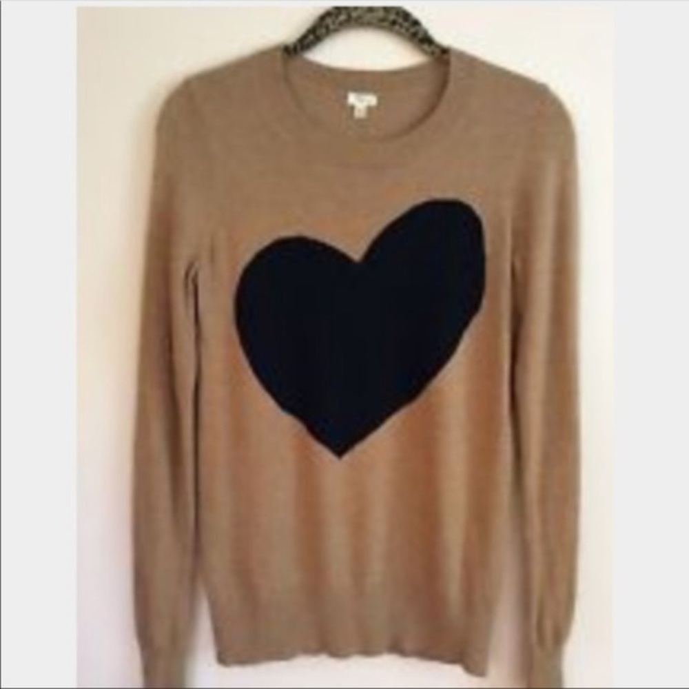 J.Crew Tan and Black Wool Cashmere Sweater - S